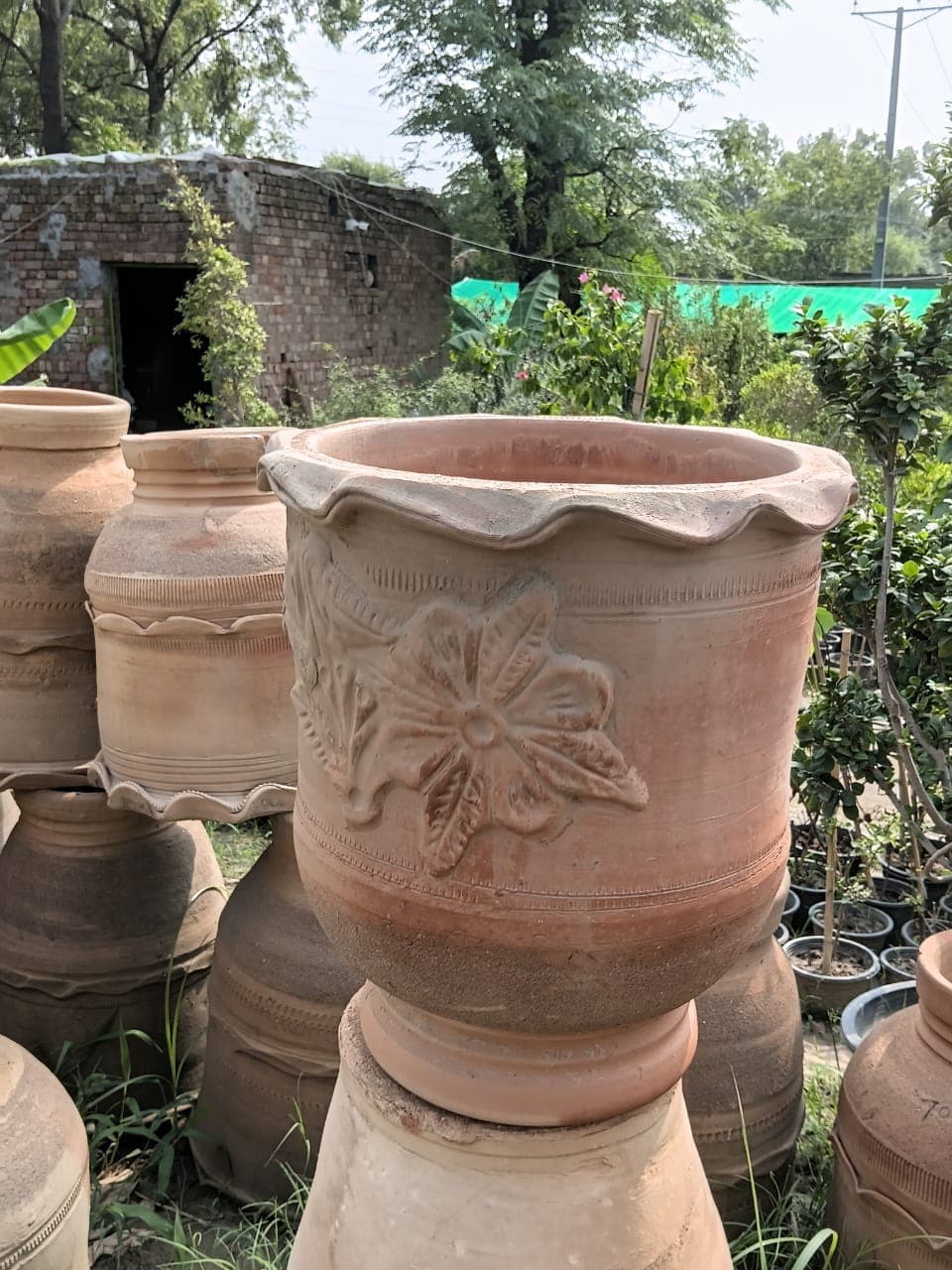 Carved Clay Pots